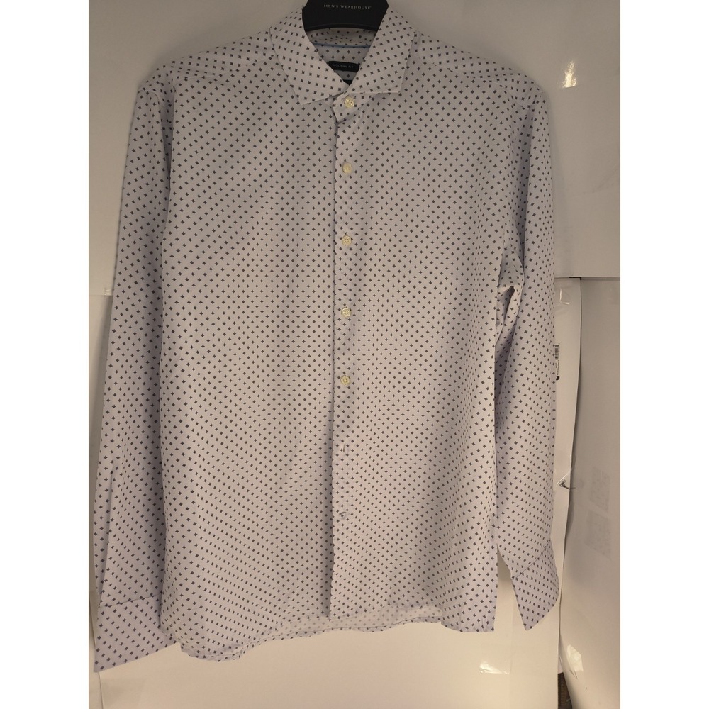 Kenneth Cole AWEARNESS Chillflex Dress Shirt Mens M Stretch Modern Fit White Pri